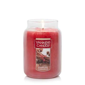 Yankee Candle Sparkling Cinnamon Scented Classic 22oz Large Jar - 110+ Hours of Cozy Fragrance | Ide...