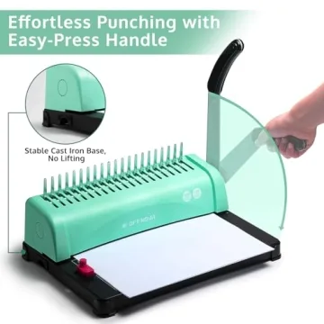 OFFNOVA 21-Hole Binding Machine for Easy Document Creation