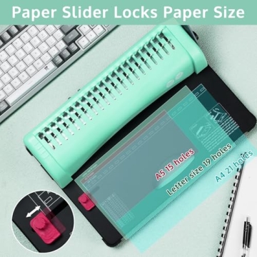 OFFNOVA 21-Hole Binding Machine for Easy Document Creation