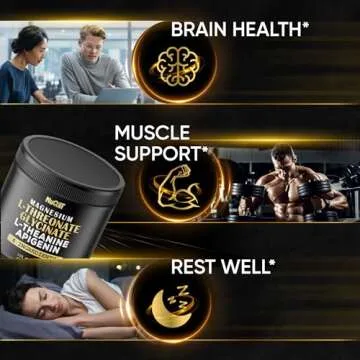 Magnesium L-Threonate Capsules 500mg Magnesium Glycinate 500mg & More Supplement - 120 Capsules - Impressive Benefits for Support Positive Mood, Muscle Growth, Immune System, Brain Health & Focus
