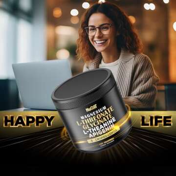 Magnesium L-Threonate Capsules 500mg Magnesium Glycinate 500mg & More Supplement - 120 Capsules - Impressive Benefits for Support Positive Mood, Muscle Growth, Immune System, Brain Health & Focus