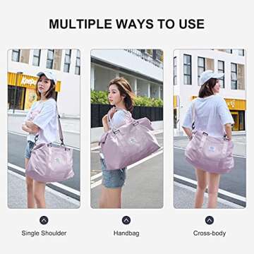 Sport Travel Duffle Bag for Women, Waterproof Gym Tote