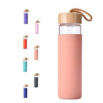 Yomious Chic 20 Oz Borosilicate Glass Water Bottle