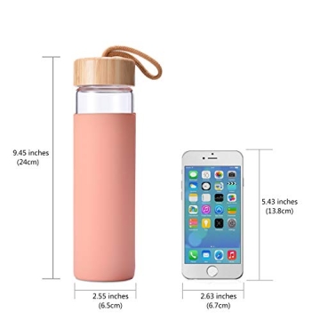 Yomious Chic 20 Oz Borosilicate Glass Water Bottle