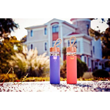 Yomious Chic 20 Oz Borosilicate Glass Water Bottle