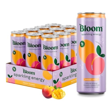 Bloom Sparkling Energy Drink - Zero Sugar, 180mg Natural Caffeine