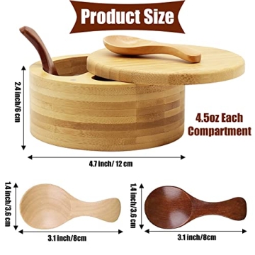 JYHFY Salt and Pepper Bowls with Swivel Lid for Convenience