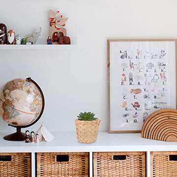 DOITOOL 20PCS Mini Woven Baskets for Treats and Decor, Mini Woven Baskets without Handles for Party Favors Crafts Decor (9x9x7.5cm) Khaki