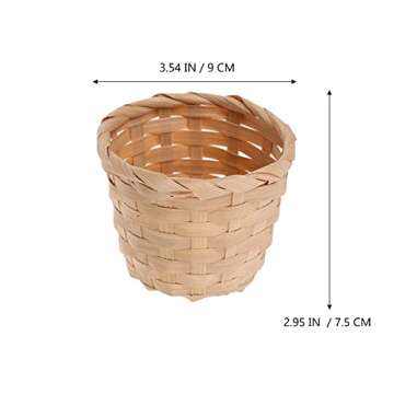 DOITOOL 20PCS Mini Woven Baskets for Treats and Decor, Mini Woven Baskets without Handles for Party Favors Crafts Decor (9x9x7.5cm) Khaki