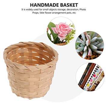 DOITOOL 20PCS Mini Woven Baskets for Treats and Decor, Mini Woven Baskets without Handles for Party Favors Crafts Decor (9x9x7.5cm) Khaki
