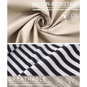 Hiheart Kids Waterproof Rain Jacket Khaki 3T - All-Weather Gear