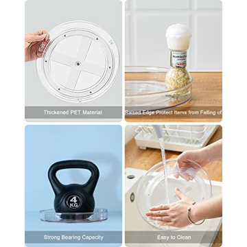 Roninkier Clear Lazy Susan Turntable for Kitchen Organization