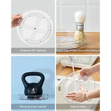 Roninkier Clear Lazy Susan Turntable for Kitchen Organization
