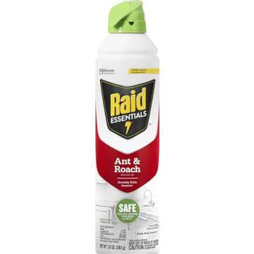 Raid Essentials Ant & Roach Killer Aerosol Spray, Safe for Kids & Pets, Indoor Use, 10 oz