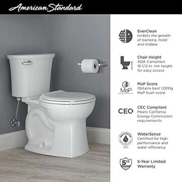 American Standard Edgemere Toilet - Right Height & Eco-Friendly