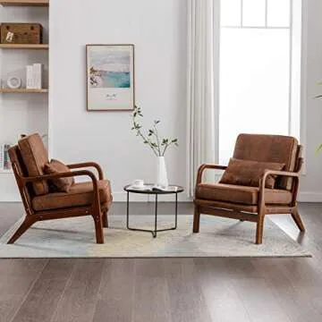 Stylish Mid Century Accent Chair Set of 2 for Comfortable Living