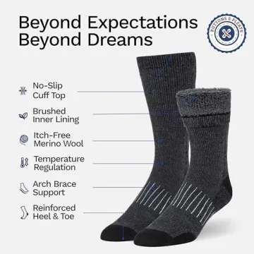 Buttons & Pleats Cozy Merino Wool Socks for Winter