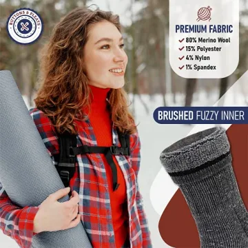 Buttons & Pleats Cozy Merino Wool Socks for Winter