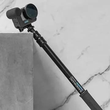 SANDMARC Pole - Black Edition: 17-40” Waterproof Extension Pole (Selfie Stick) for GoPro Hero 13, 12, 11, 10, 9, 8, Max, 7, 6, Session, 5, 4, 3 - with Remote Clip