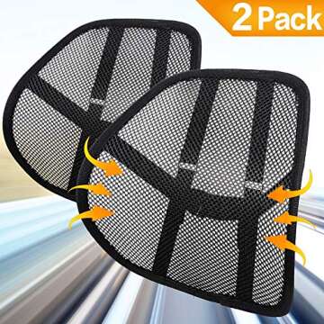 Bangled Lumbar Support, Car Lumbar Support with Double Breathable Mesh, Back Lumbar Support for Car ...