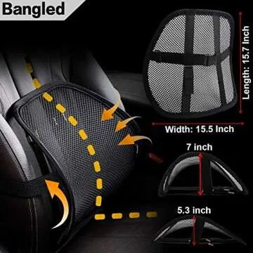 Bangled Lumbar Support for Cars and Office Chairs 2 Pack
