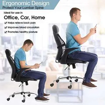 Bangled Lumbar Support for Cars and Office Chairs 2 Pack