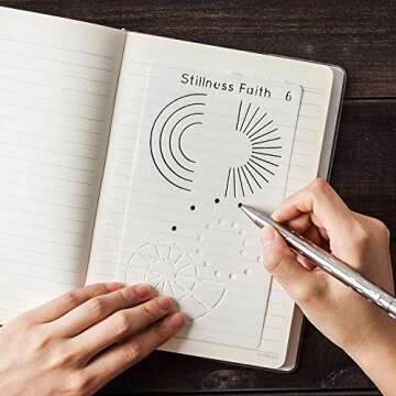 Stillness Faith Set of 10 Letter Stencils For Use On Your Dotted Notebook, Planner Stickers and Accessories, Scrapbook Supplies and Bible Journaling Supplies