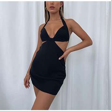 SOLILOQUY Sexy Cut Out Bodycon Dress - Chic Summer Mini Dress for Parties