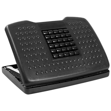 Mount-It! Adjustable Footrest with Massaging Bead | Adjustable Height and Tilt Office Foot Rest Stool for Under Desk Support | 5 Height Settings, 3 Tilt Settings | Black