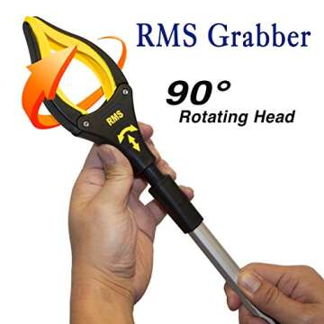 2-Pack 34 Inch and 21 Inch Grabber Reacher with Rotating Jaw - Mobility Aid Reaching Assist Tool