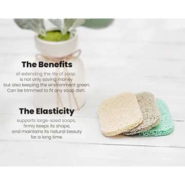 IT'S SENAH|4Pack| Keep Soap Clean & Fresh Bathroom Soap Dishes, Soap Saver Set | Eco-Friendly, Recyclable | Flexible & Durable Soap Lift | BPA-Free, Non-Slip Bath Soap Holders