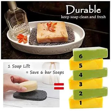 IT'S SENAH|4Pack| Keep Soap Clean & Fresh Bathroom Soap Dishes, Soap Saver Set | Eco-Friendly, Recyclable | Flexible & Durable Soap Lift | BPA-Free, Non-Slip Bath Soap Holders