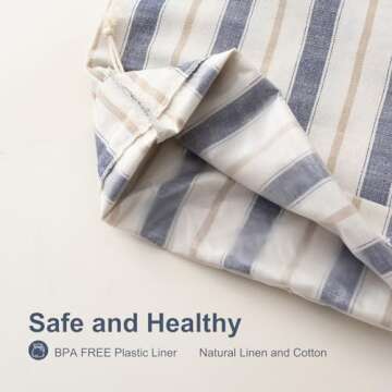 GobiSea Bread Bags for Homemade Bread Sourdough with Bowl Cover, Reusable Linen Bread Storage Bag So...