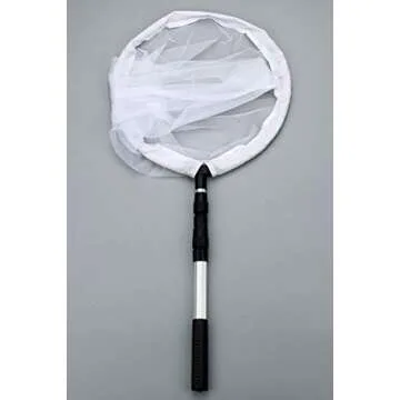 RESTCLOUD Large Insect and Butterfly Net Bug Catching Net Bird Net with 14" Ring, 32" Net Depth, Handle Extends to 36 Inches (14" Ring, 36" Handle)
