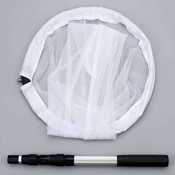 RESTCLOUD Large Insect and Butterfly Net Bug Catching Net Bird Net with 14" Ring, 32" Net Depth, Handle Extends to 36 Inches (14" Ring, 36" Handle)