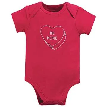 Hudson Baby Cotton Bodysuits, Be Mine Valentine Theme