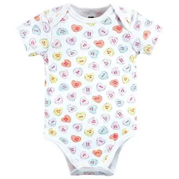 Hudson Baby Cotton Bodysuits, Be Mine Valentine Theme