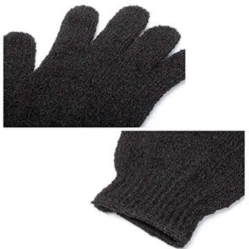 6Pairs Exfoliating Gloves - Premium Black Scrub Wash Mitt for Bath or Shower - Luxury Spa Exfoliation Accessories for Beauty Spa Massage, Suitable for Men and Women