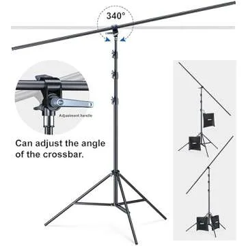 LINCO Lincostore T-Shape Portable Background Backdrop Support Stand Kit 6.7ft Wide 9.5ft Tall Adjustable Photo Backdrop Stand with 3 Clamps