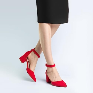 Ankis Closed Toe Heels - Stylish Low Block Pumps for Women