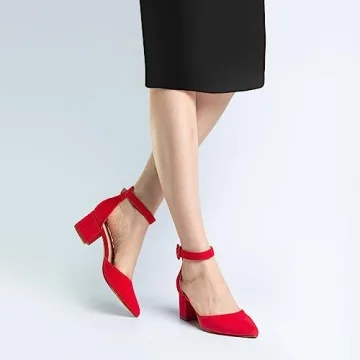Ankis Closed Toe Heels - Stylish Low Block Pumps for Women