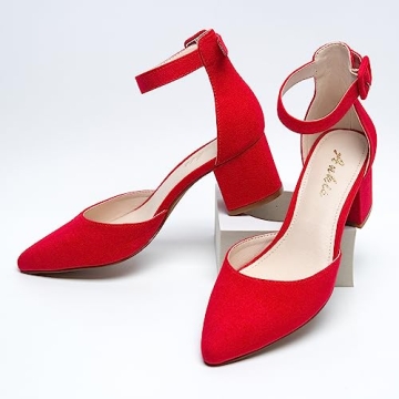 Ankis Closed Toe Heels - Stylish Low Block Pumps for Women