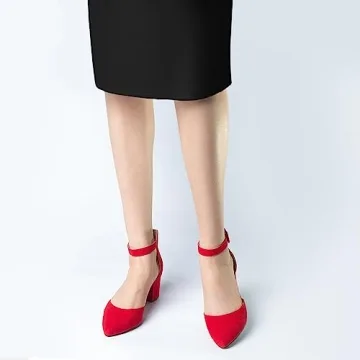 Ankis Closed Toe Heels - Stylish Low Block Pumps for Women