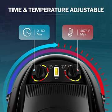 ZENY Stand Up Hair Dryer 1300W Adjustable Floor Hooded Bonnet Hair Dryers with Rolling Wheels Profes...