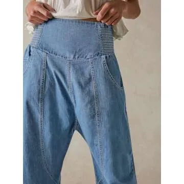 Cicy Bell Womens Wide Leg Cropped Jeans for Ultimate Comfort