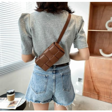 LZHIFAN Woven Chest Bag Stylish Crossbody Purse for Women