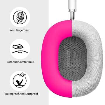 Case for Airpods Max Headphones,Ear Pad Case Cover/Ear Cups Cover/Headband Cover for AirPods Max(USB-C/Lightning)(2024/2020),Silicone Cover for Apple Airpod Max, Accessories Cases(Rose Pink)