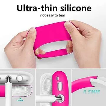 Case for Airpods Max Headphones,Ear Pad Case Cover/Ear Cups Cover/Headband Cover for AirPods Max(USB-C/Lightning)(2024/2020),Silicone Cover for Apple Airpod Max, Accessories Cases(Rose Pink)