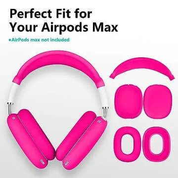 Case for Airpods Max Headphones,Ear Pad Case Cover/Ear Cups Cover/Headband Cover for AirPods Max(USB-C/Lightning)(2024/2020),Silicone Cover for Apple Airpod Max, Accessories Cases(Rose Pink)