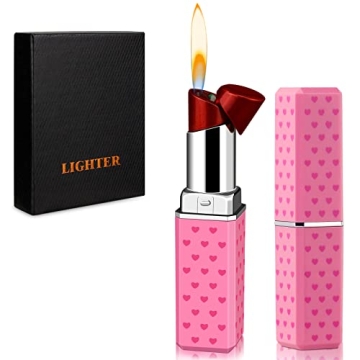 Chic Lipstick Lighter: Soft Flame, Refillable & Adjustable - Perfect Gift